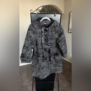 Stylish Black and White Polka Dot Puffer Jacket